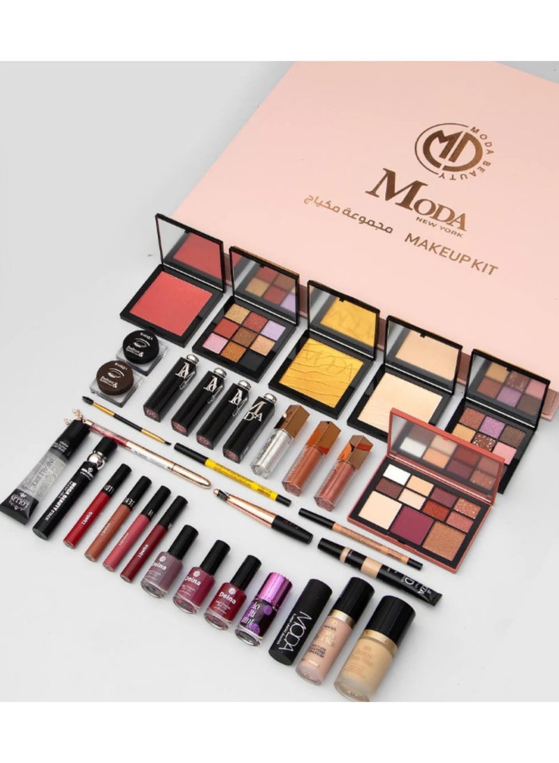 MODA New Golden Rose Box – Complete Makeup Set | 34 Pieces - Image 3